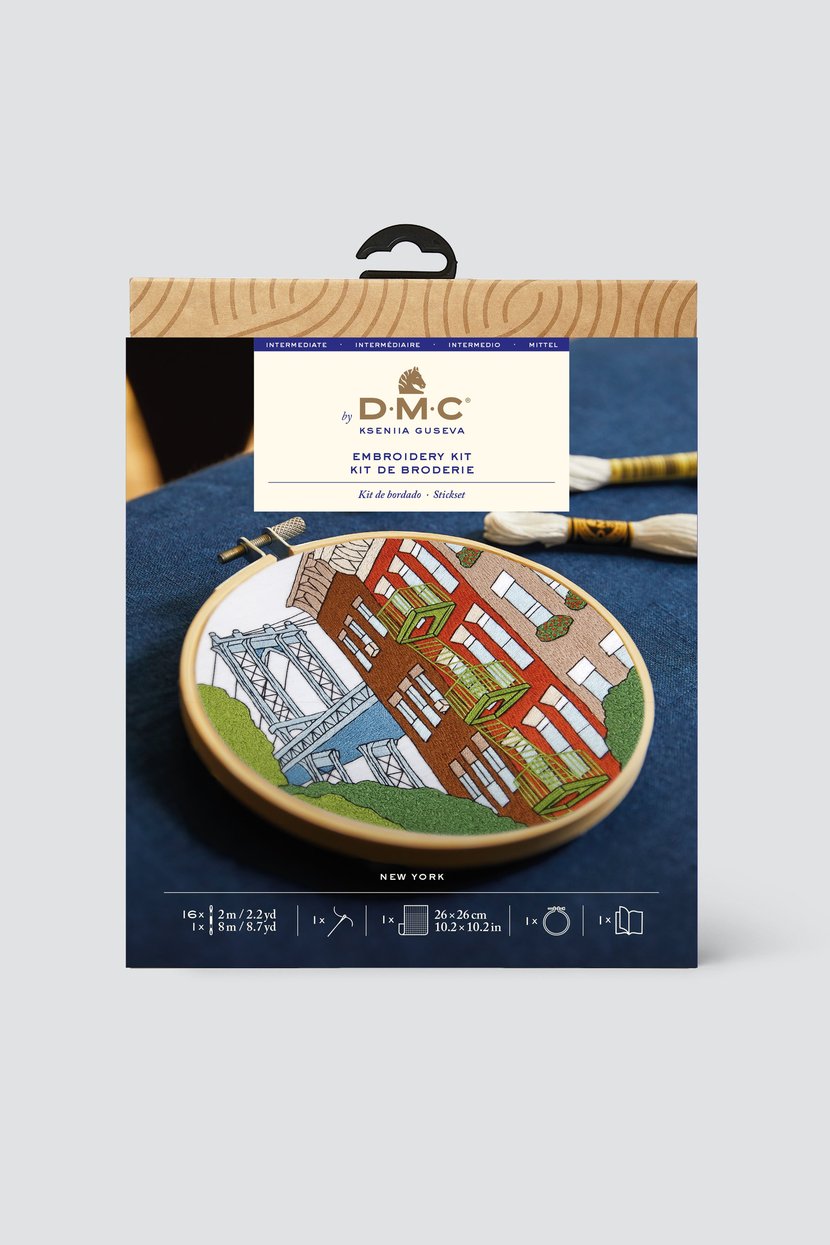 Kit Broderie Débutant - Ornement Cœur De Noël - Set Complet DIY Avec Tissu Imprimé, Fils, Aiguilles