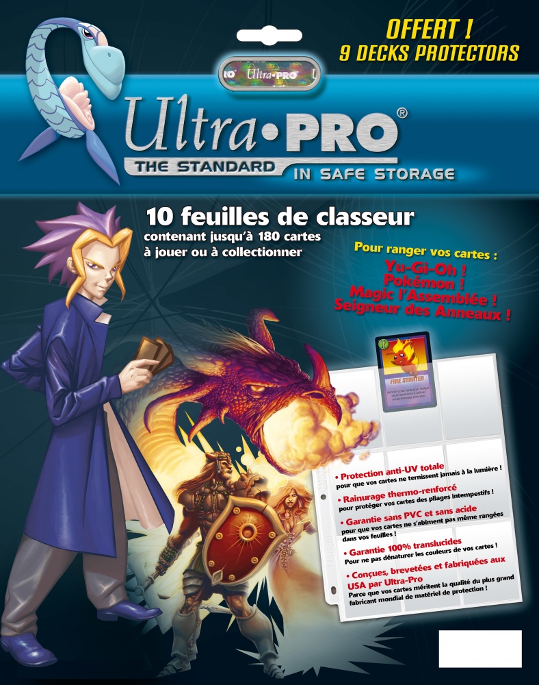 Ultra Pro - Paquet de 10 Feuilles de Classeur - Cartes à Collectionner