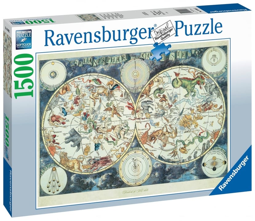Ravensburger Puzzle 1500 pièces - Mappemonde des animaux fantastiques