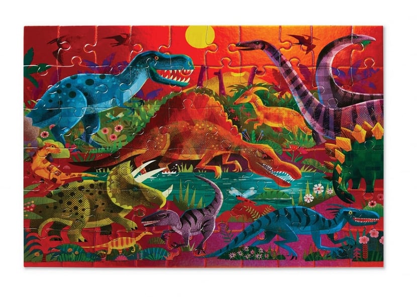 Puzzle phosphorescent - Dinosaures - 100 pièces - Label Emmaüs
