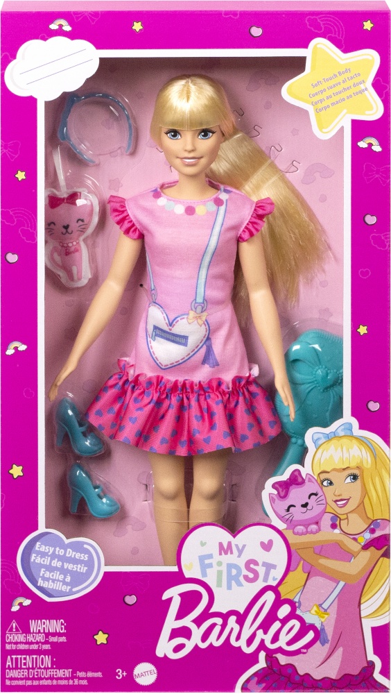 Poupée Barbie Robe rose d'impression coeurs Mattel