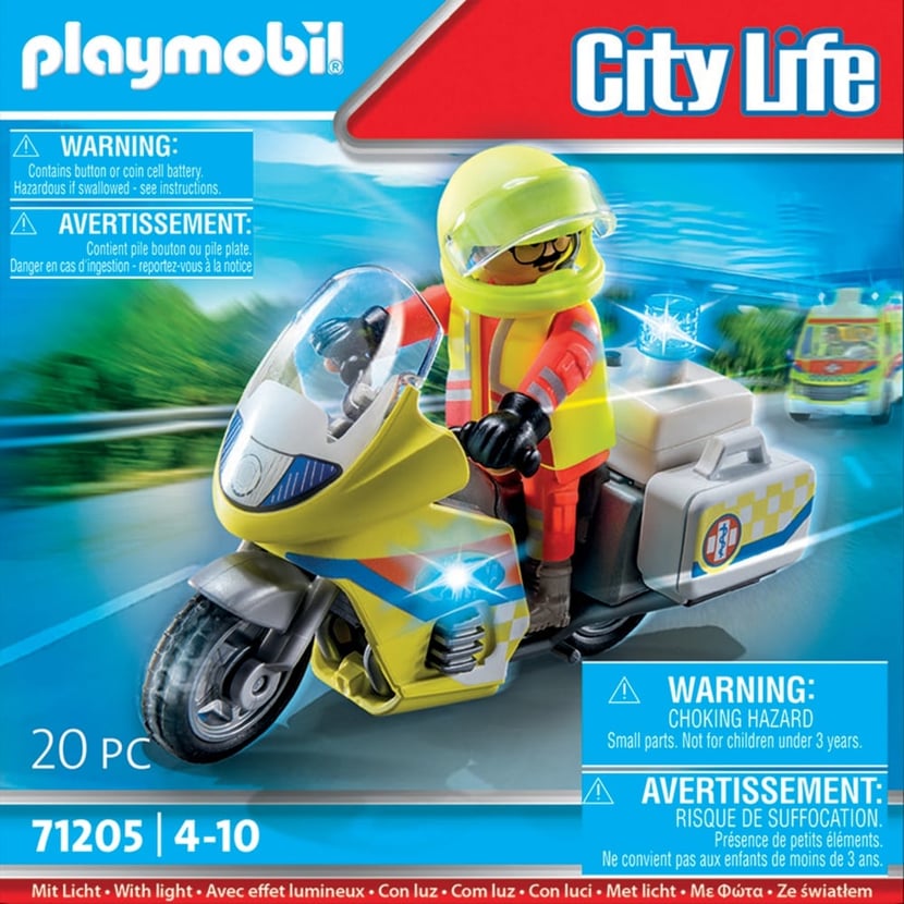 Playmobil® - Urgentiste avec moto et effet lumineux - 71205
