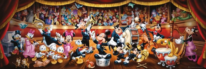 Puzzle 1000 pièces - High quality Collection Panorama - Disney Orchestra