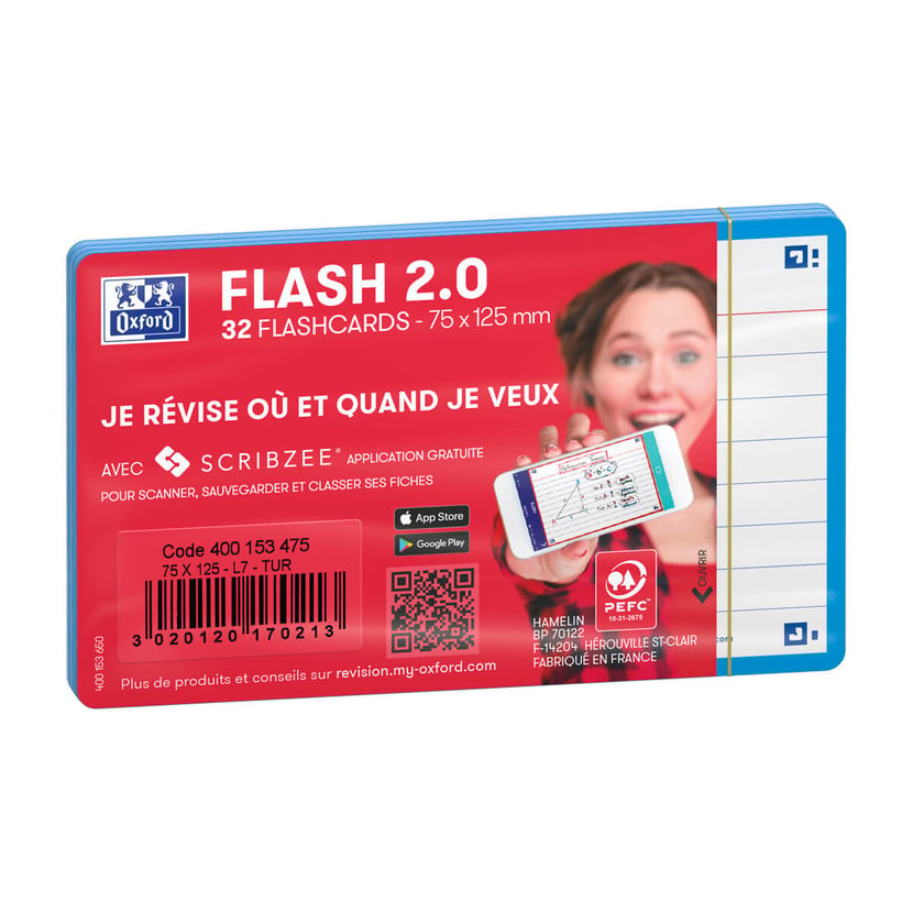 Fiches Bristol Flash cards - 75 x 125mm- 32 fiches - Fiche Bristol - Copies  - Feuilles