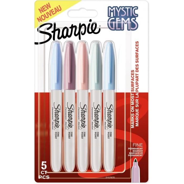 Sharpie Mystic Gems - Marqueur - permanent - couleurs assorties - fin (pack  de 5)