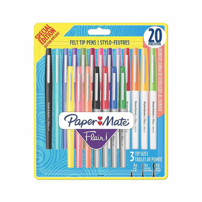 PAPERMATE Lot de 18 + 6 stylos feutres Flair Original pas cher 