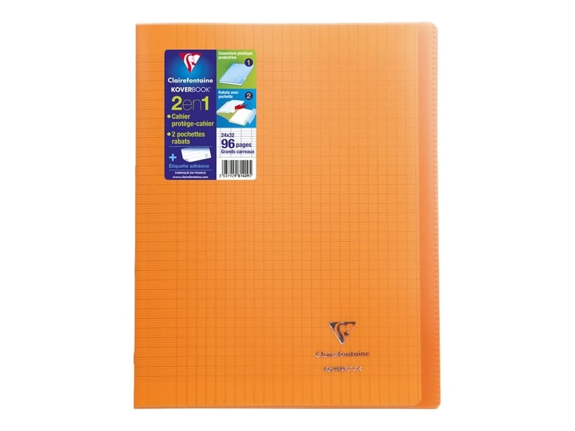 Cahier Koverbook Grands-carreaux avec protège-cahier intégré - 17