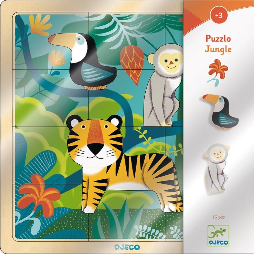 Puzzlo Jungle - Puzzle - 15 pièces - Djeco
