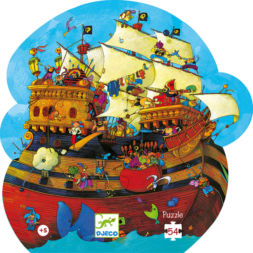 Le bateau de Barberousse - Puzzle silhouette - 54 pièces - Djeco