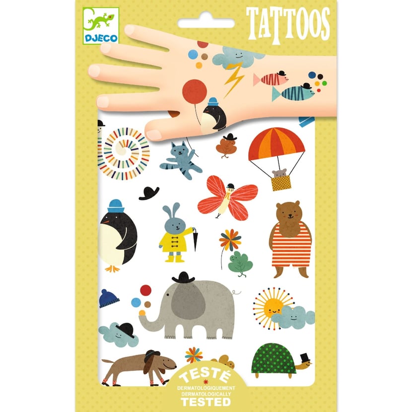 Tatouages temporaires : Jolies petites choses - Djeco - 2 planches