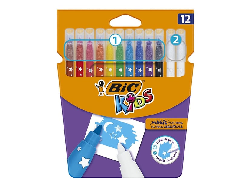 Pochette de 12 feutres de coloriage Pointe moyenne Bic Kids