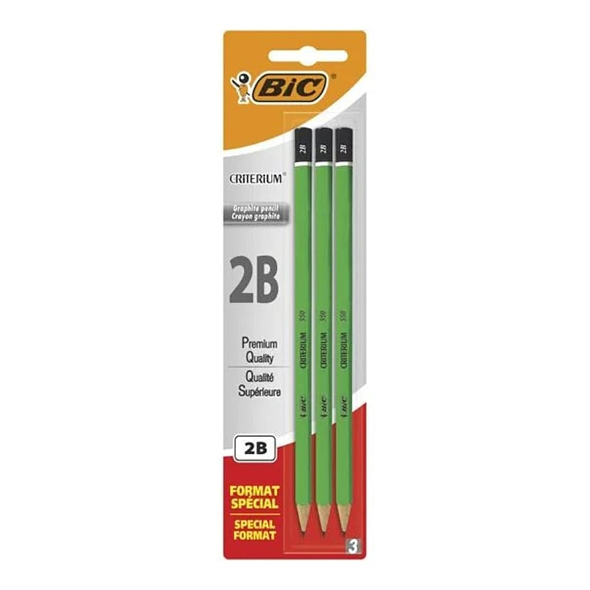 BIC® Critérium 550 Crayon à papier mine 2B - Boîte de 12 - Crayons