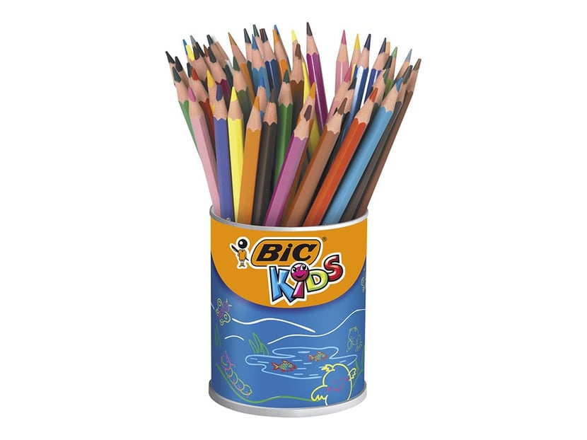 Pot de 60 crayons de couleur - Evolution ECOlutions - Bic Kids - Dessiner -  Colorier - Peindre
