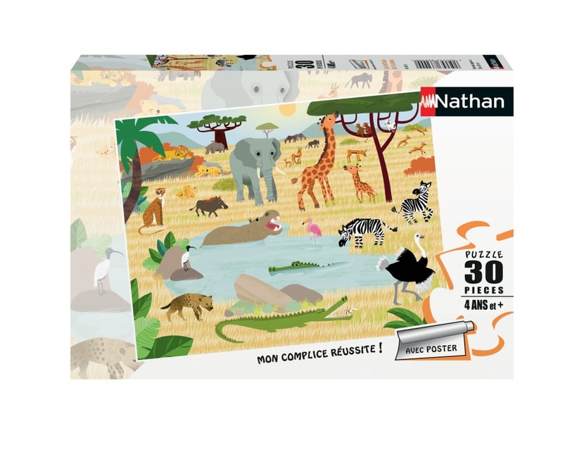 Nathan Puzzle 30 pièces - Les animaux de la savane