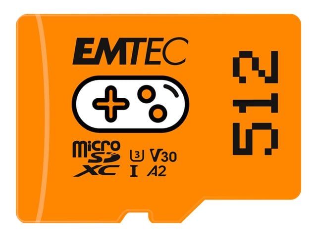 EMTEC Gaming - Carte mémoire flash - 512 Go - microSDXC - orange