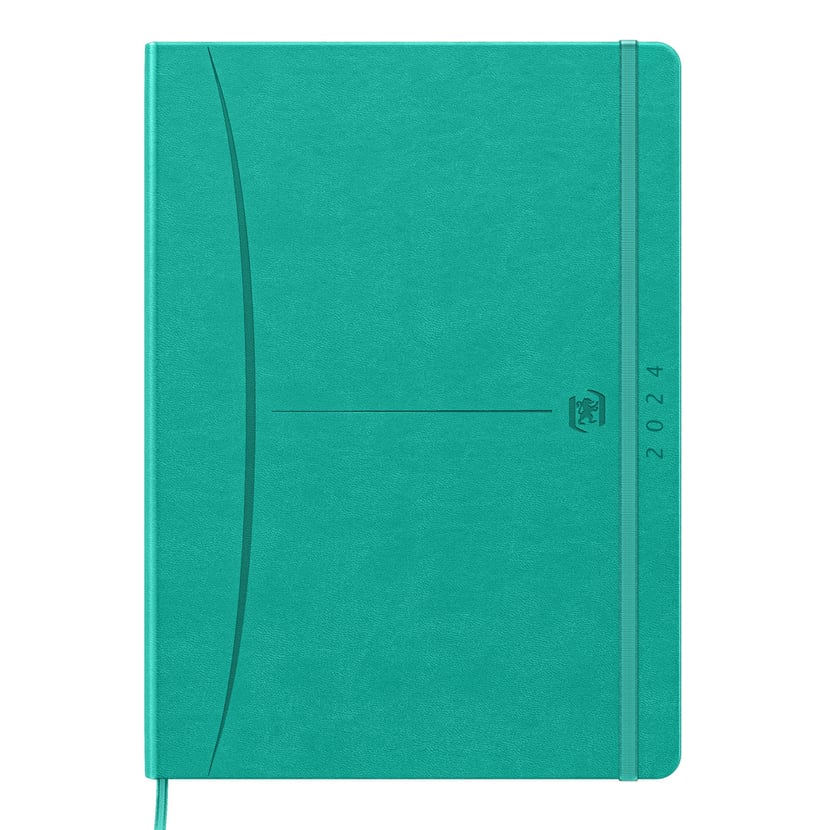 Agenda civil journalier 2024 Oxford - Turquoise - 15 x 21 cm - Signature