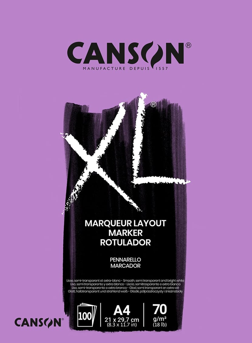 Canson XL Marker - Bloc encollé - A4 - 100 feuilles - ultra blanc - Papiers  arts graphiques - Art graphique