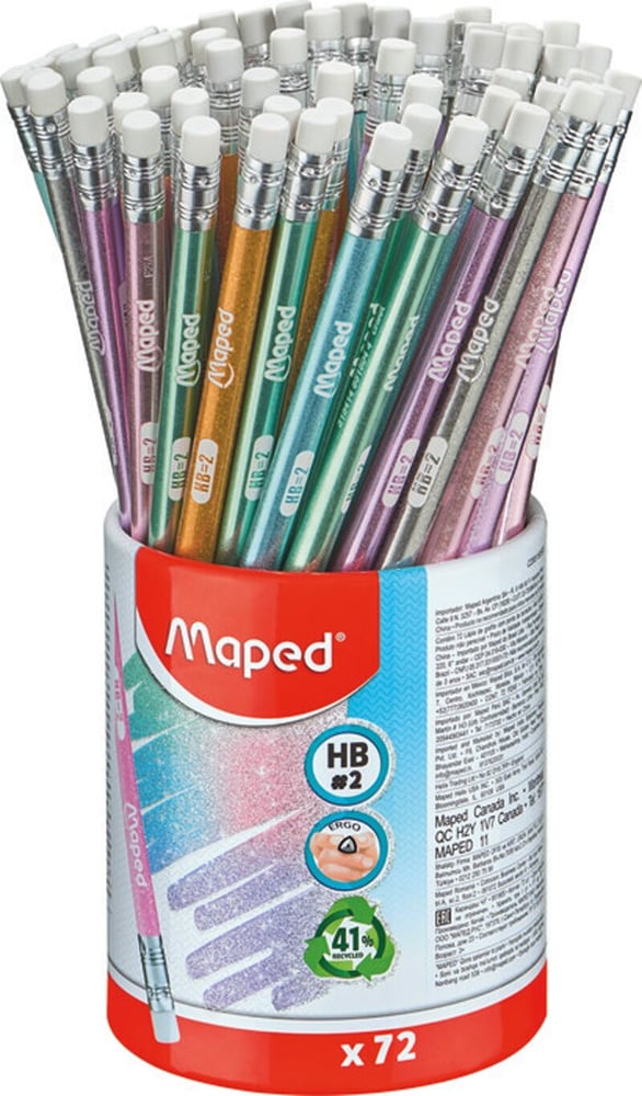 8 crayons avec gommes colorées et grip : : Fournitures de