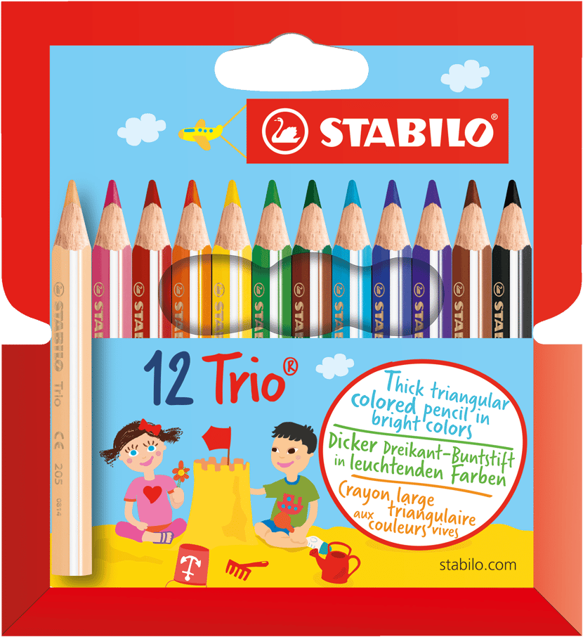 12 crayons de couleur STABILO Trio court - Dessiner - Colorier - Peindre