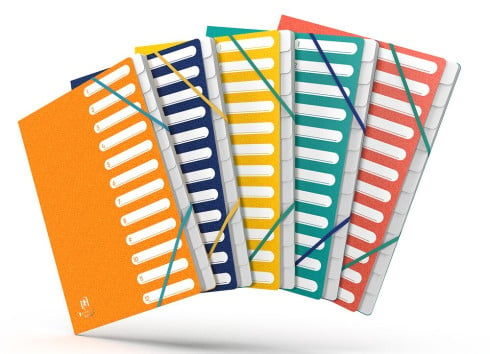 1 Trieur A4 - 12 onglets - Bicolor Recyc+ - Carton - Oxford - Modèles  assortis - Trieurs - Classement - Organisation