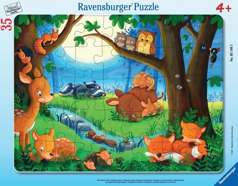 Ravensburger Puzzle cadre 30-48 pièces - Les petits animaux s'endorment