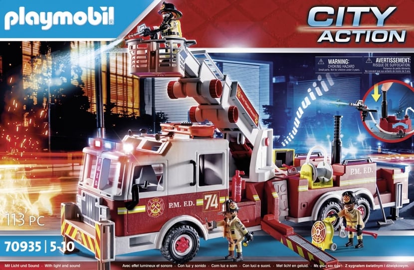 Playmobil® - Camion de pompiers avec échelle - 70935 - Playmobil