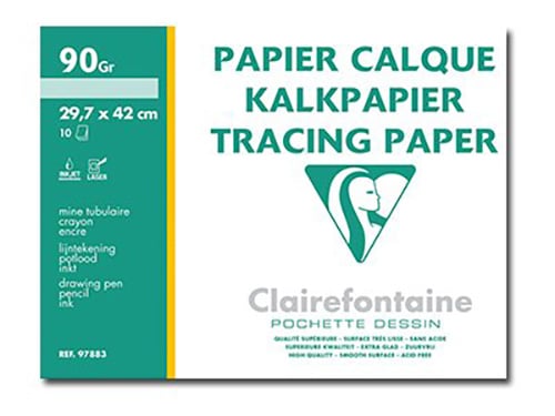 Papier calque A3 Clairefontaine - 90 g - ramette 500 feuilles
