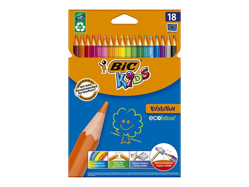 Pochette de 18 crayons de couleur - Evolution ECOlution - Bic Kids