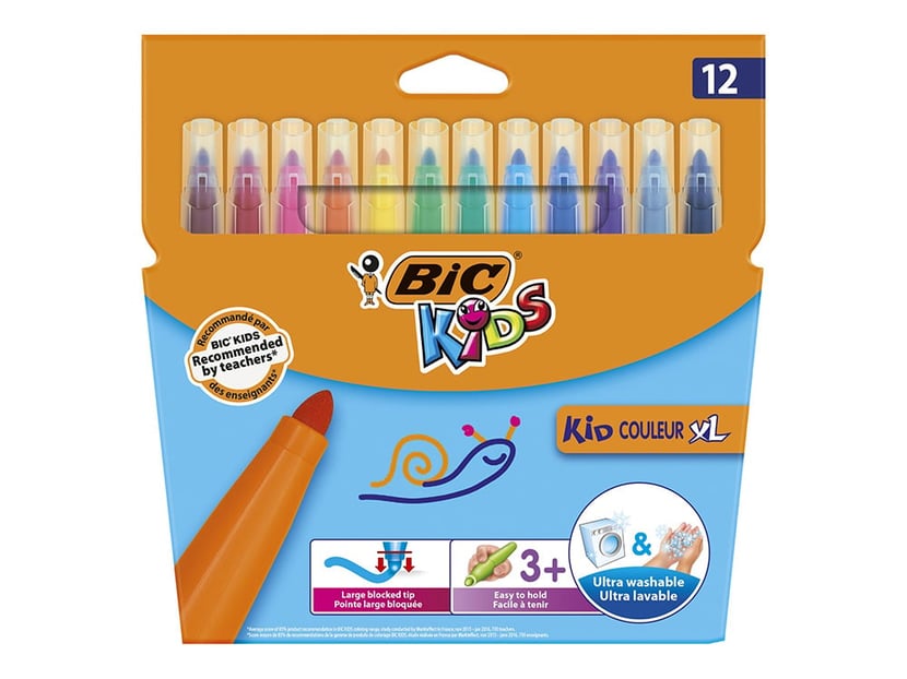 Feutres de coloriage x12 Kid Ecolution Visacolor XL BIC