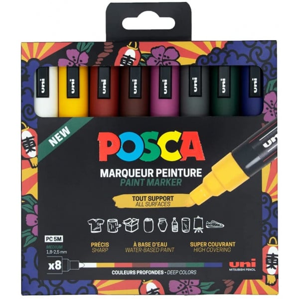 Marqueur peinture - Assortiment Pastel POSCA PC 5M Lot de 8