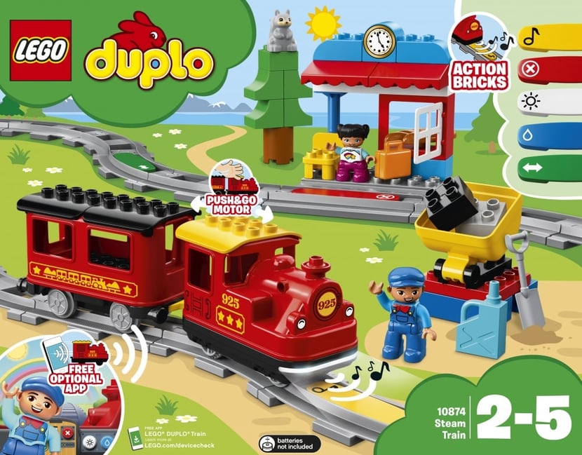 LEGO® 10874 DUPLO Town Le Train À Vapeur, Jouet À Pile, Avec Sons