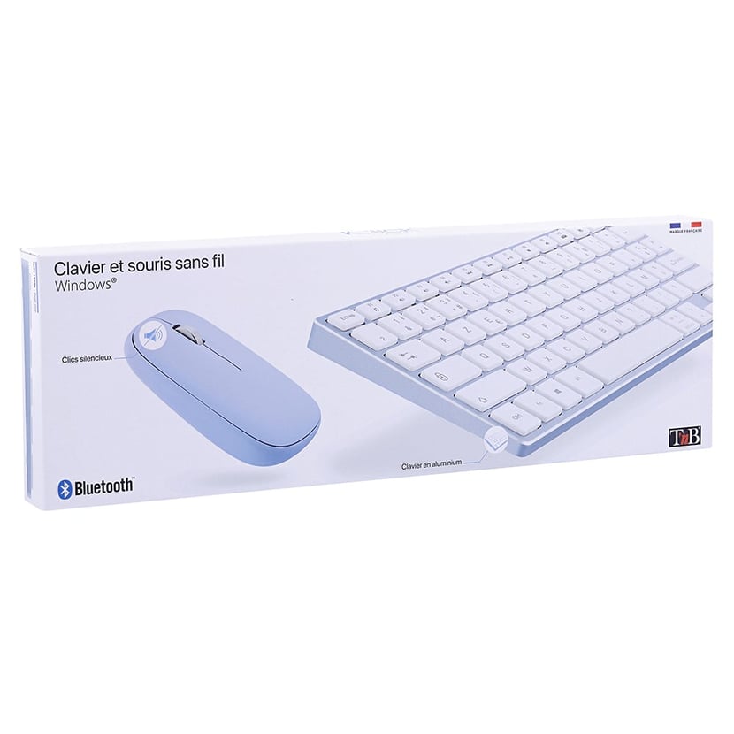Clavier et souris Bluetooth iClick color - T'nB - Bleu