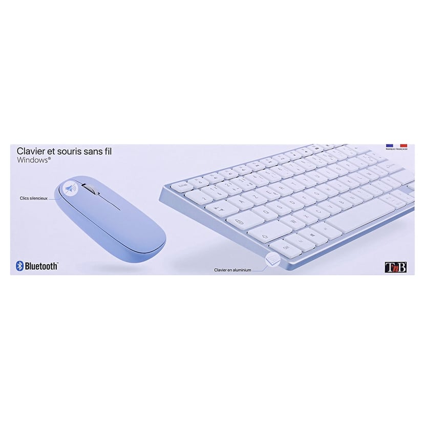 Clavier et souris Bluetooth iClick color - T'nB - Bleu - Matériel