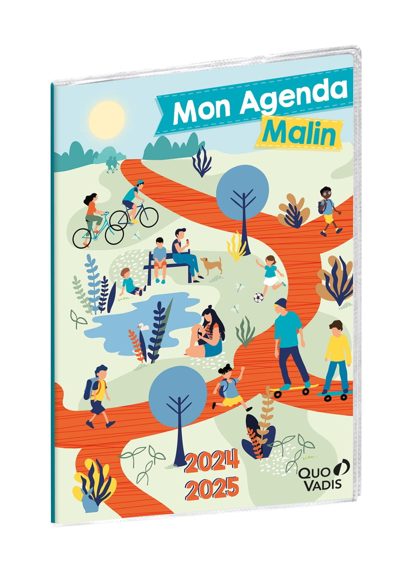 Agenda scolaire semainier Quo Vadis 2023 2024 Plan Bleu - Agenda
