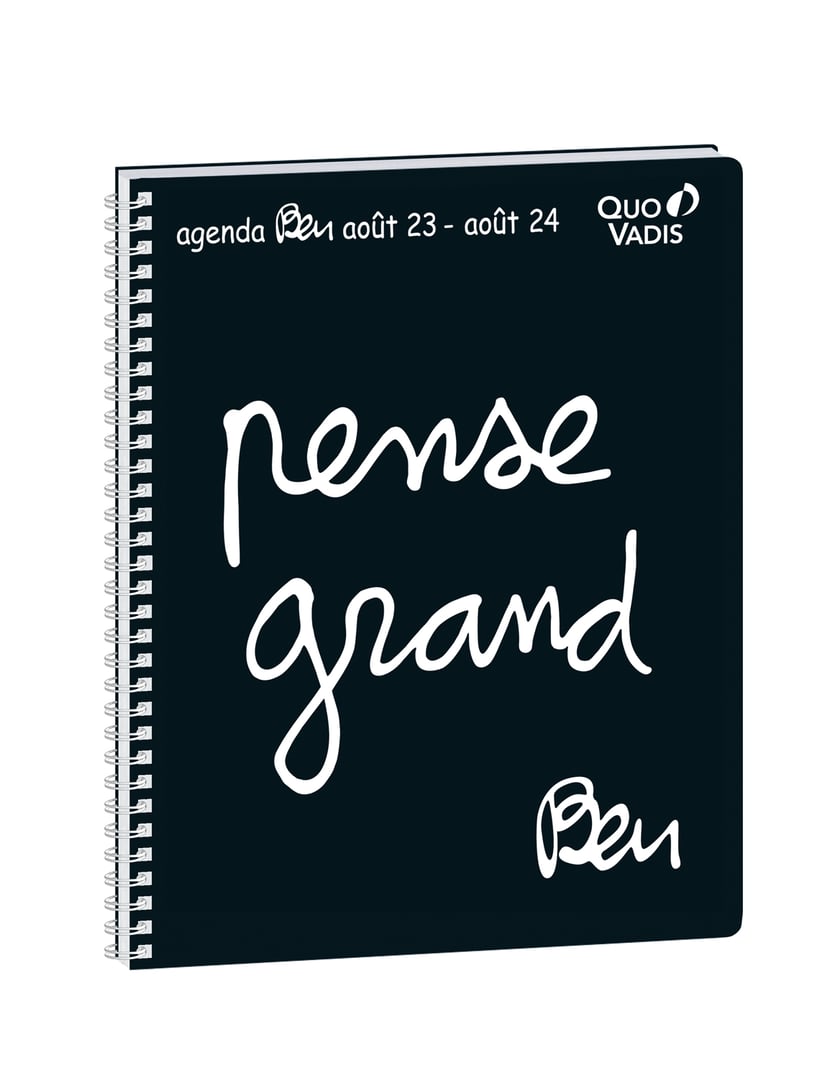 Agenda Scolaire Quo Vadis 2025-2026 - Format Journalier, 13x21 Cm - De Septembre à Août, Couverture Noire