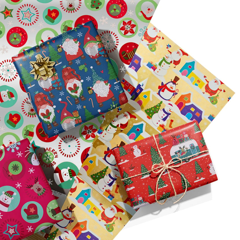 1 rouleau de papier cadeau - 0,70 x 2 m - Collection Enfants luxe Noël -  Modèles assortis