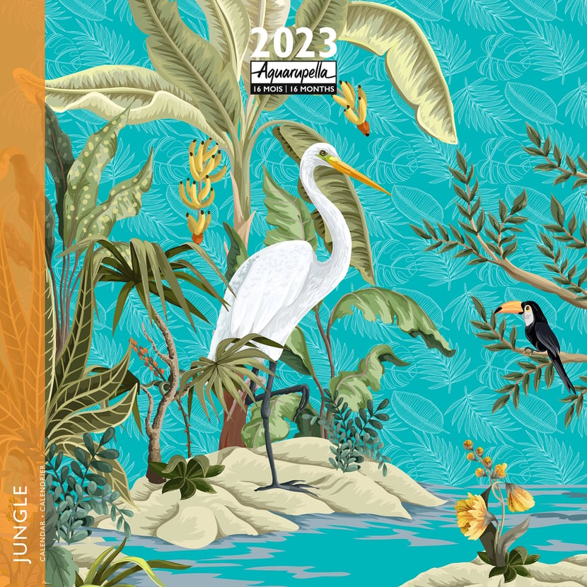 Calendrier mensuel 2024 Aquarupella Jungle - 30 x 30 cm