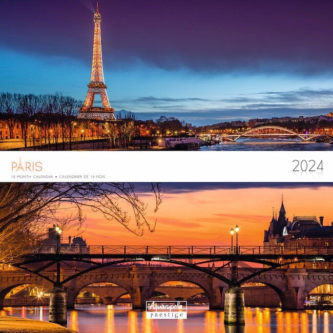 Calendrier mensuel - 2024 - Aquarupella - 16 mois - Paris - 300 x