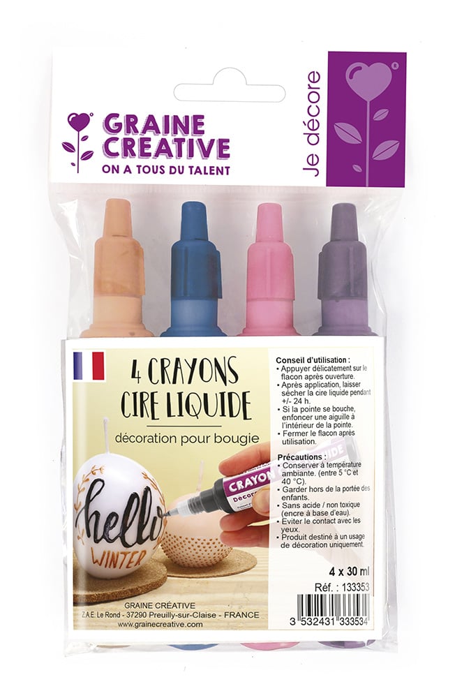 24 Crayons De Cire Pour Bougies - 10,5 Ml - Lavables, Pour Décoration Bougies, Céramique, Verre - Multicolores