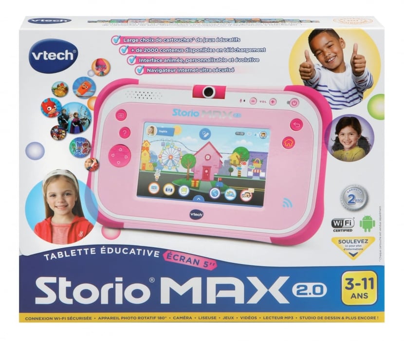 Storio tablette max 2.0 5'' VTech - Rose - Jeux Interactifs - Jeux
