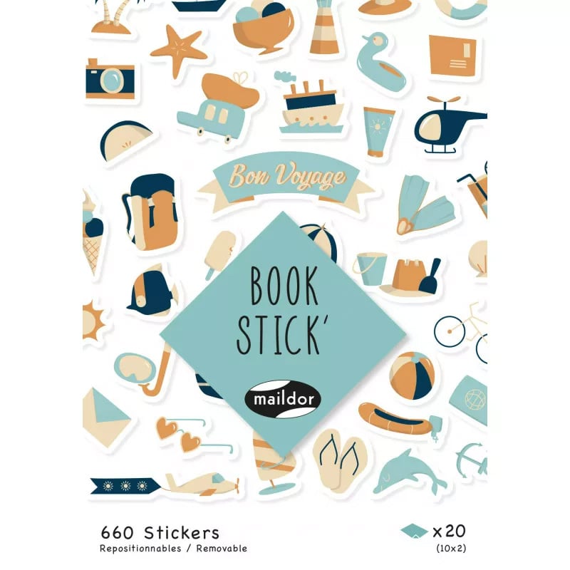 Carnet de stickers autocollants Maildor - Book Stick' Voyage - 660 pièces -  Collage décoratif - Déco d'objet