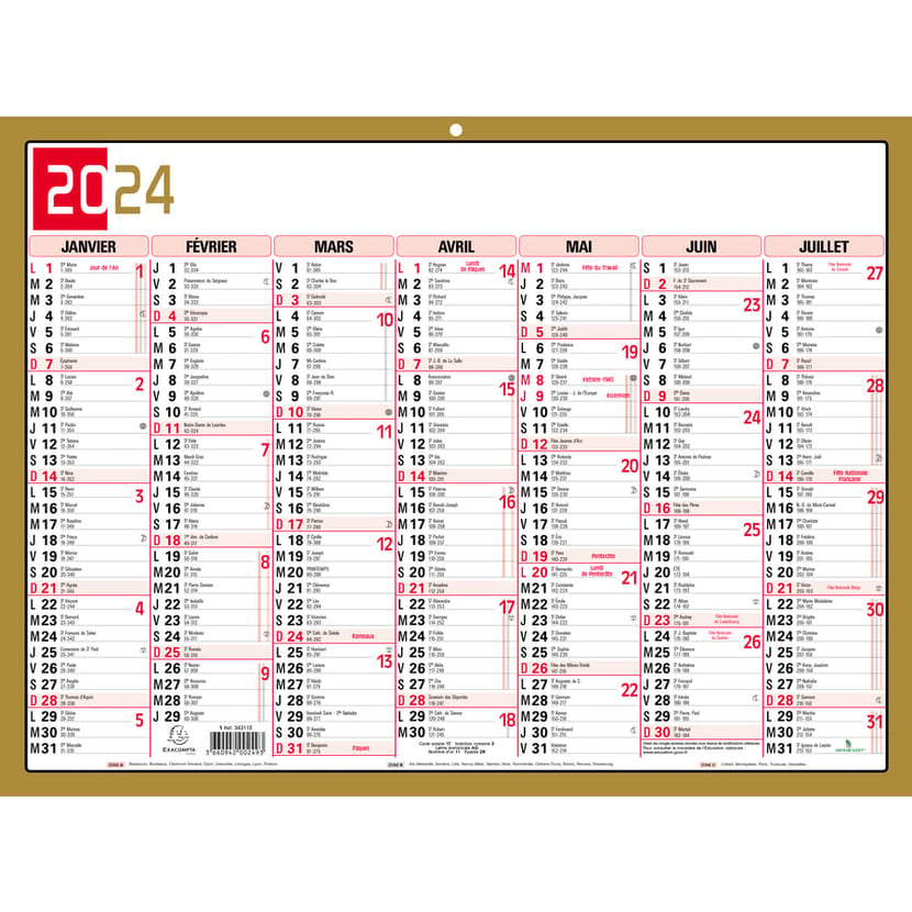 QUO VADIS Calendrier Décembre à Décembre 2024, format 13,5 x 18 cm