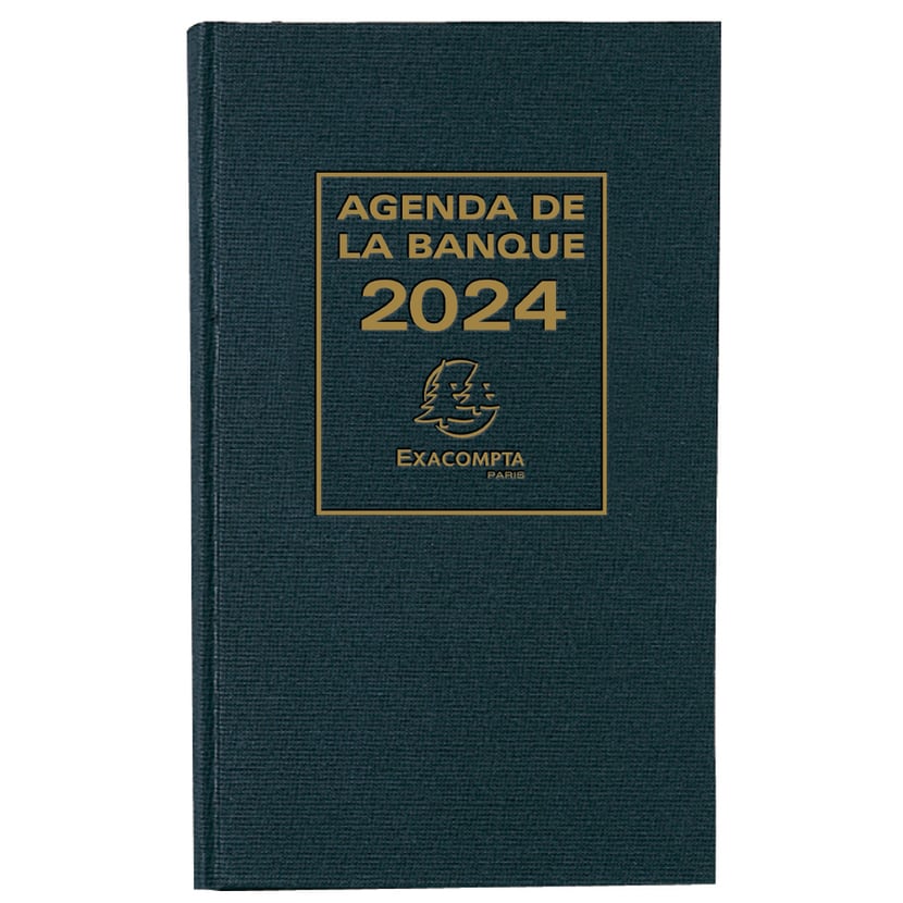 Agenda de banque 2024 Exacompta - Noir - 17,5 x 28 cm - Large - Agendas  Civil - Agendas - Calendriers