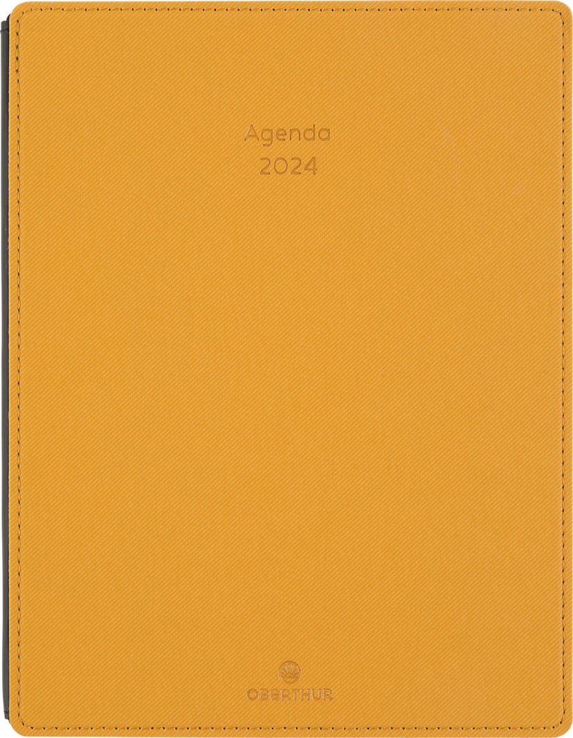 Agenda civil semainier 2023/2024 Oberthur - Moutarde - Stan - 24,5 x 19 cm  - Agendas Civil - Agendas - Calendriers