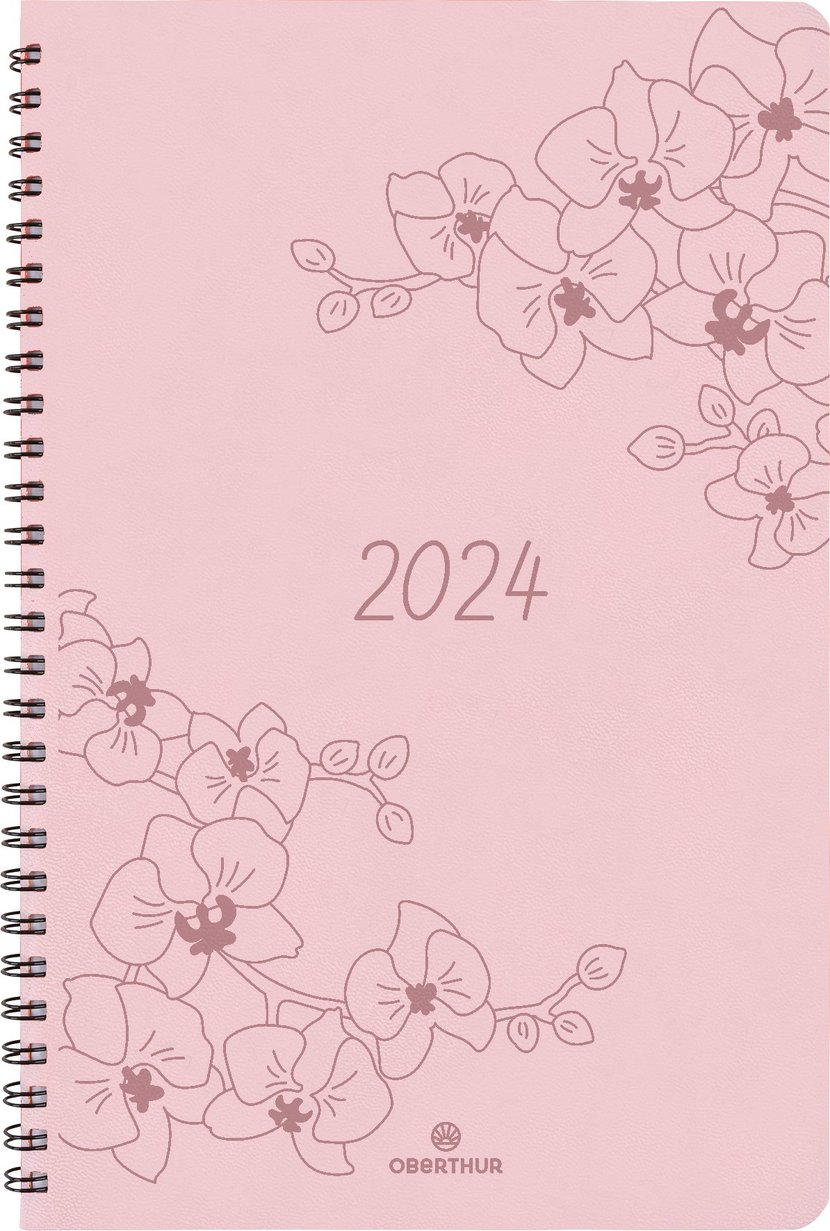 Agenda civil semainier 2023/2024 Oberthur - Rose - Primrose - 24,5 x 17 cm  - Agendas Civil - Agendas - Calendriers