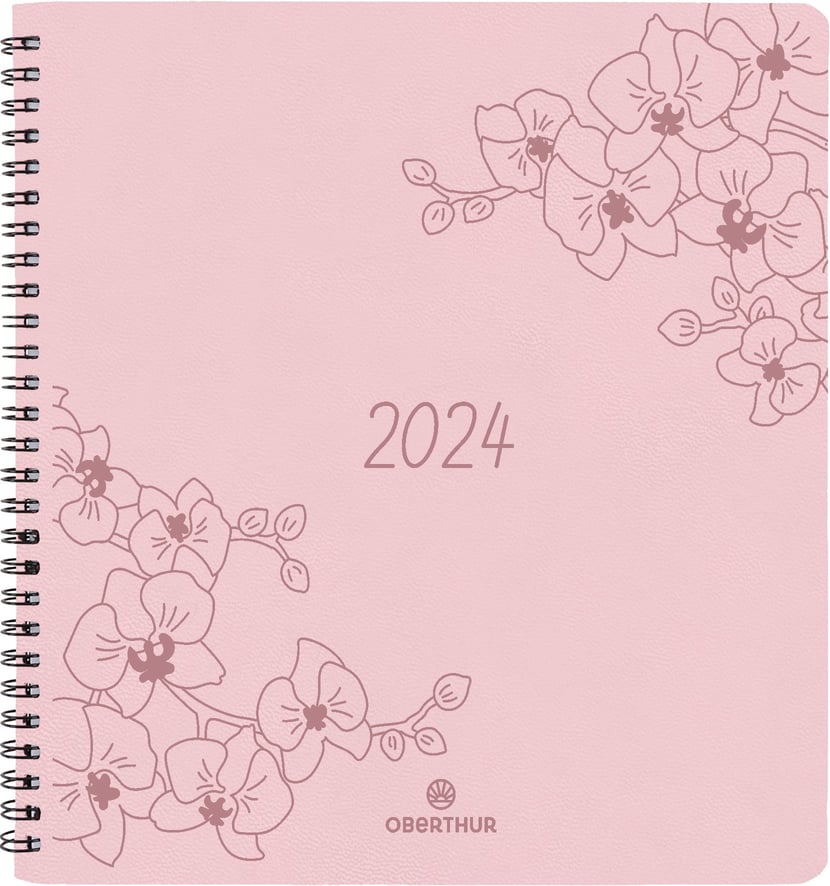 Agenda civil semainier 2023/2024 Oberthur - Rose - Primrose - 16,5 x 16,5  cm - Agendas Civil - Agendas - Calendriers