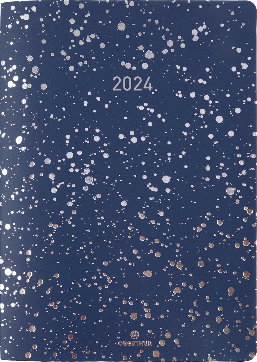OBERTHUR Agenda MERIDA,Janvier à Décembre 2024, format 17x24,5cm, couv  imprimée marquage à chaud Violet ≡ CALIPAGE