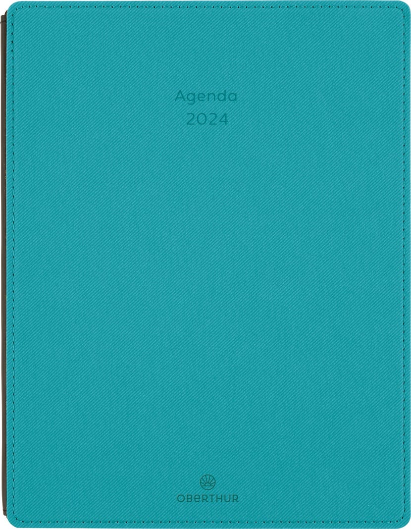 Oberthur - 1 Agenda Semainier Collection CELESTE 25 - Janvier 2024 à  Décembre 2024 - Dimension 17 x 25 cm - Couverture Bleu Marine - 2 Langues :  : Fournitures de bureau