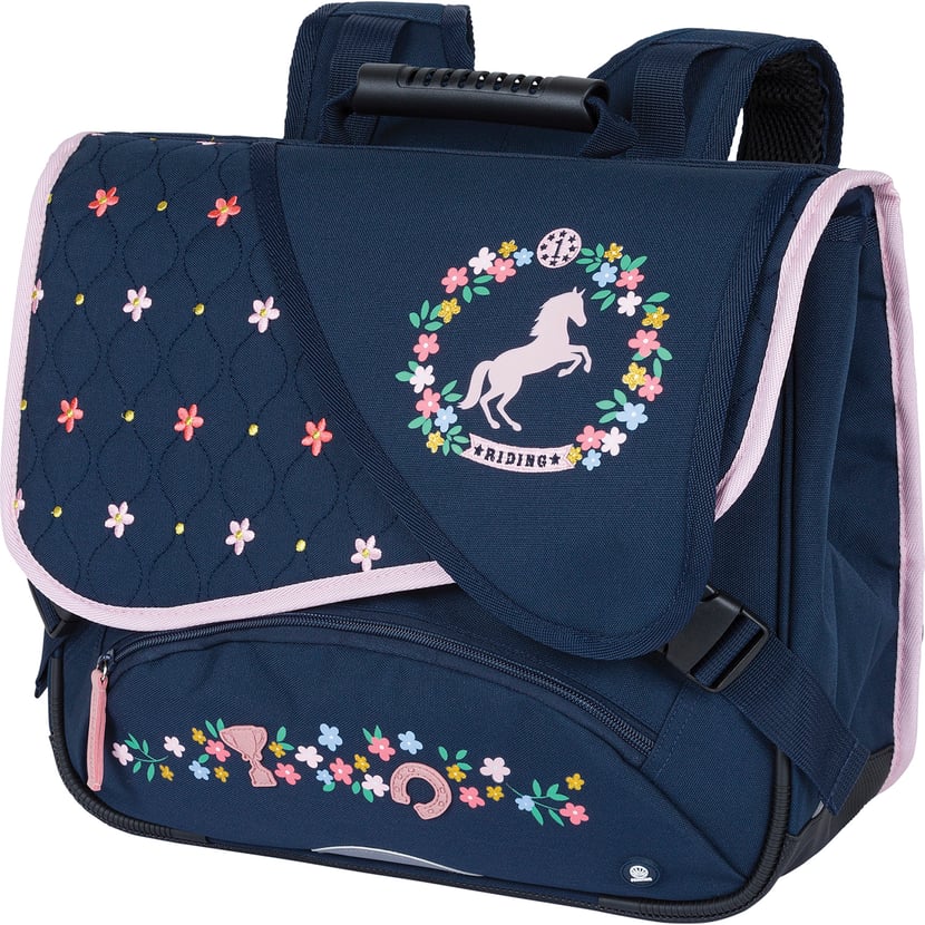 Cartable Oberthur Bleu Cheval 2 compartiments Cultura