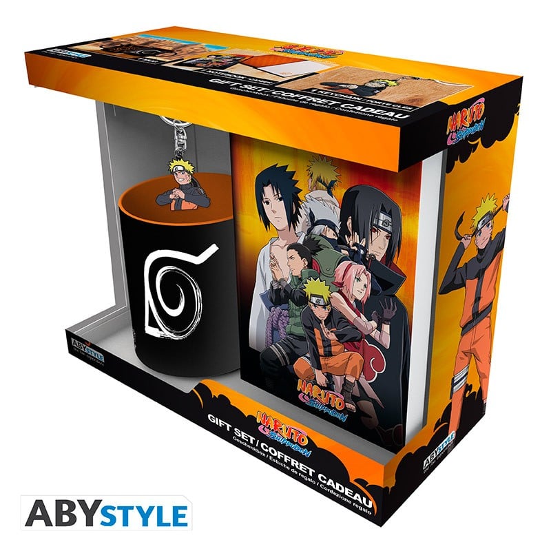 Coffret cadeau Naruto Shippuden - Mug + Porte- clés + Cahier - Objets à  collectionner Cinéma et Séries